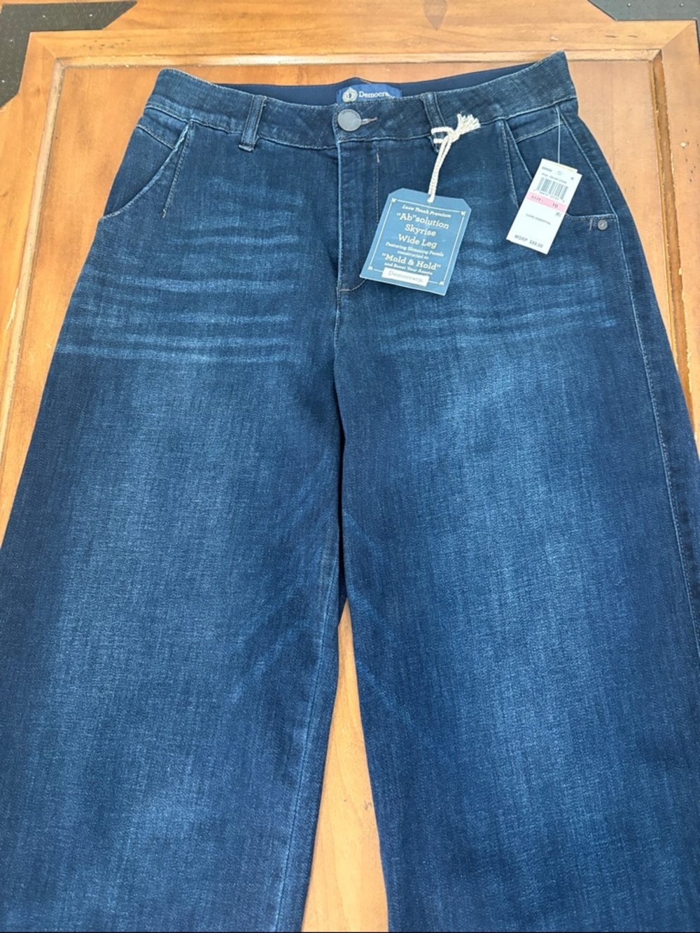Democracy NWT Ab Solution Șki Rise Wide Leg Jeans Size 10 - Picture 2 of 15